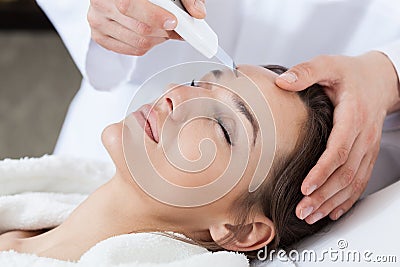 Cavitation peeling in spa Stock Photo