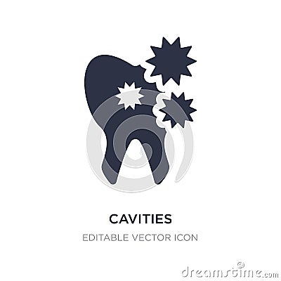 cavities icon on white background. Simple element illustration from Dentist concept Vector Illustration