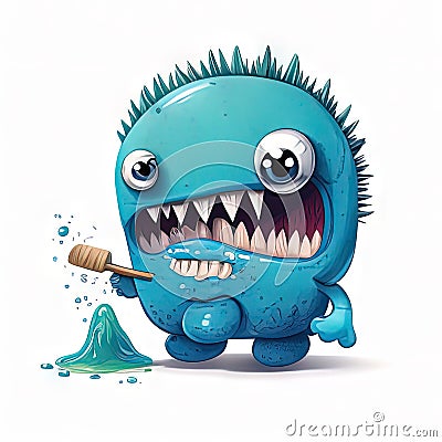 Cavity Creep, This creature has sharp teeth and loves to cause cavities and tooth decay in children. cute children Stock Photo