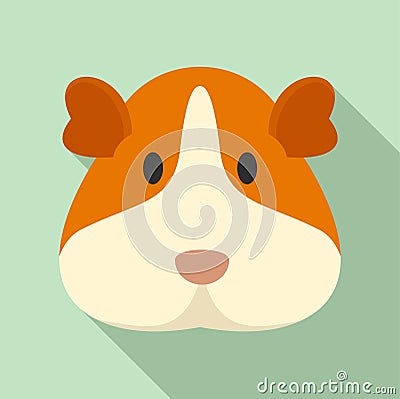 Cavy face icon, flat style Vector Illustration