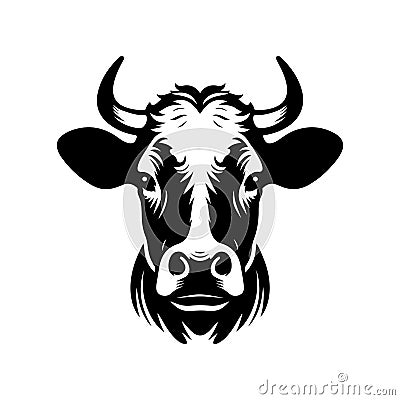 Cow face vector illustration, Vector of a Bull face design on white background Vector Illustration