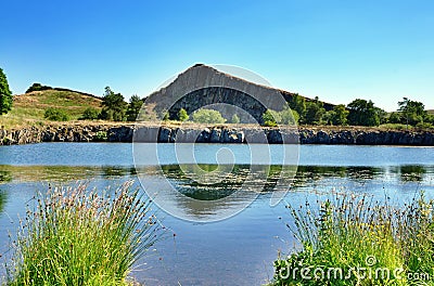 Cawfields Quarry by Hadrians Wall Stock Photo