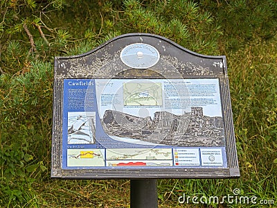 Cawfields.Where Hadrian`s Wall hangs on the edge of the sheer crags of the Whin Sill Editorial Stock Photo