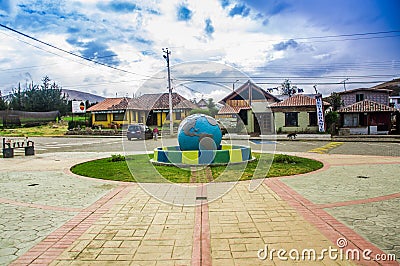 CAYAMBE, ECUADOR - SEPTEMBER 05, 2017: Equator Line Monument, marks the point through which the equator passes, Cayambe Editorial Stock Photo