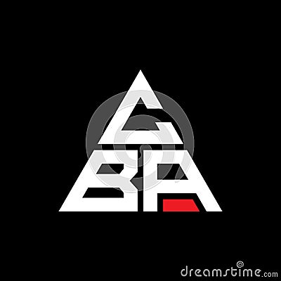 CBA triangle letter logo design with triangle shape. CBA triangle logo design monogram. CBA triangle vector logo template with red Vector Illustration