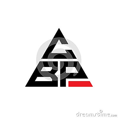 CBP triangle letter logo design with triangle shape. CBP triangle logo design monogram. CBP triangle vector logo template with red Vector Illustration
