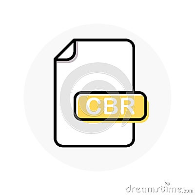 CBR file format, extension color line icon Cartoon Illustration