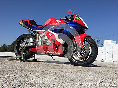 CBR600RR RED motorcycle Motorbike black RED WHITE Editorial Stock Photo