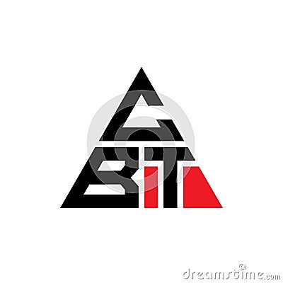 CBT triangle letter logo design with triangle shape. CBT triangle logo design monogram. CBT triangle vector logo template with red Vector Illustration