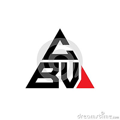 CBV triangle letter logo design with triangle shape. CBV triangle logo design monogram. CBV triangle vector logo template with red Vector Illustration
