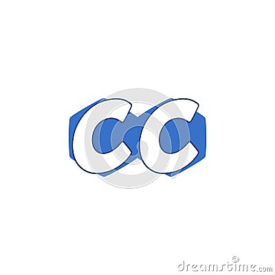 CC initial letter logo icon template Vector Illustration