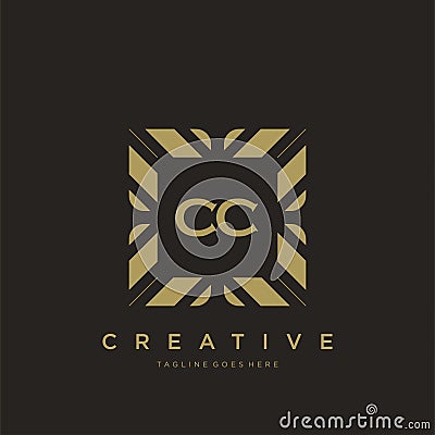 CC initial letter luxury ornament monogram logo template vector Stock Photo