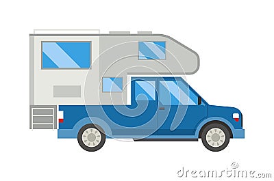 Ccaravan travel car vehicle trailer house summer vacation vector. Vector Illustration