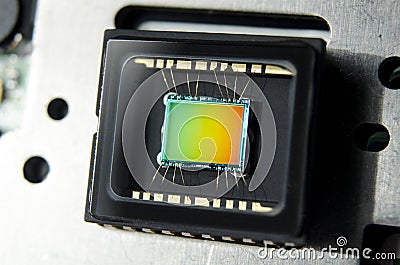 CCD CMOS sensor Megapixel digital camera eye Stock Photo