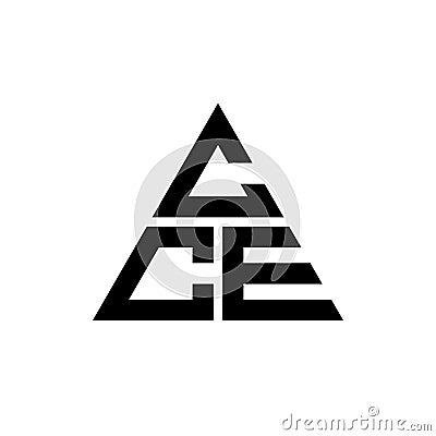 CCE triangle letter logo design with triangle shape. CCE triangle logo design monogram. CCE triangle vector logo template with red Vector Illustration