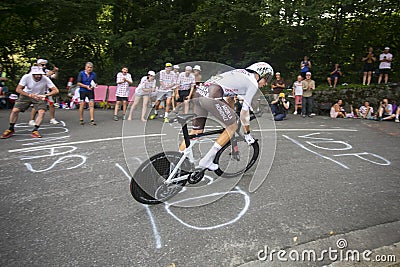 CCLÉMENT BERTHET (AG2R CITROEN TEAM FRA) in the time trial stage at Tour de France. Editorial Stock Photo