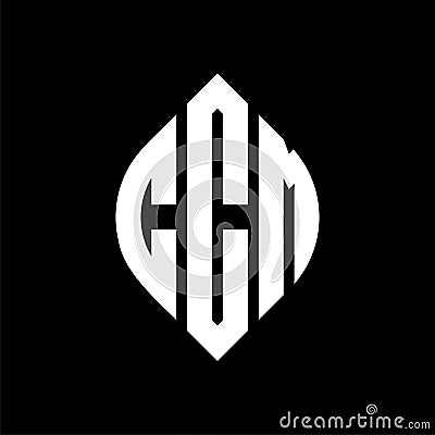 CCM circle letter logo design with circle and ellipse shape. CCM ellipse letters with typographic style. The three initials form a Vector Illustration