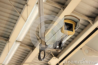 CCTV at airport interlink train station Stock Photo