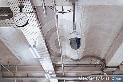 CCTV in building at airport terminal ,Security camera monitor Stock Photo