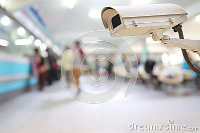 CCTV camera digital video recorder in hospital. Stock Photo