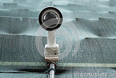 CCTV Camera Operating in construction site Stock Photo