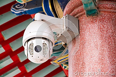CCTV camera. Security camera on the wall. Private property protection Stock Photo