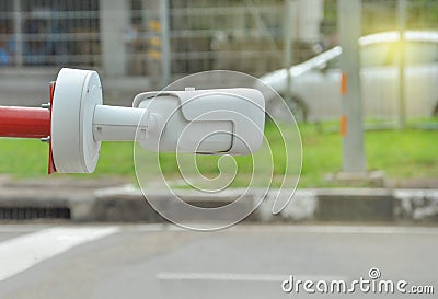 cctv camera beside the street in government office Stock Photo