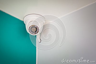 CCTV in a corner Stock Photo