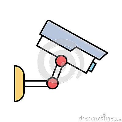 Cctv Fill color vector icon which can easily modify or edit Vector Illustration