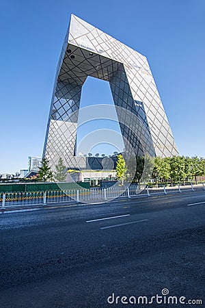 CCTV Headquarters Building in Beijing Stock Photo