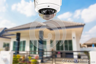 CCTV Home camera security operating at house. Stock Photo