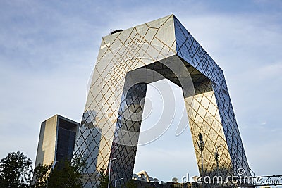 CCTV futuristic building china Editorial Stock Photo