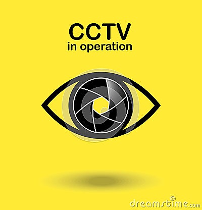 CCTV in operation. Vector Illustration