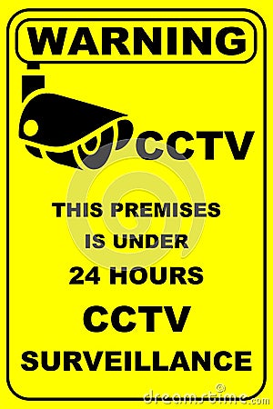 CCTV IN OPERATION WARNING SIGN Vector Illustration