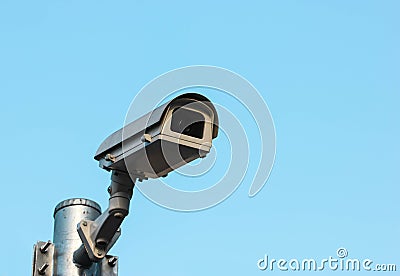 CCTV, Security Camera In The City. Stock Photo