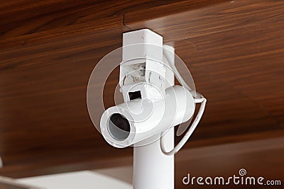 CCTV security camera on cruise ship Stock Photo
