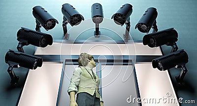 Cctv security cameras Stock Photo