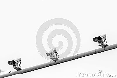 Traffic cameras isolated on white background Stock Photo