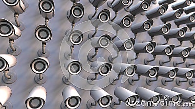 CCTV or surveillance cameras. 3D rendering Stock Photo