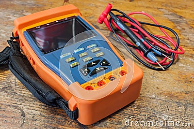 CCTV tester with probes on a table in a workshop Stock Photo