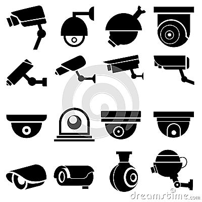 Web icon vector set. contact illustration sign. interface symbol. website logo or mark. For web sitesCCTV vector icon set. camera Vector Illustration