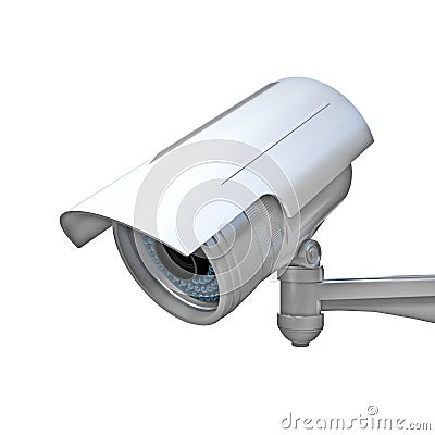 Cctv on white Stock Photo