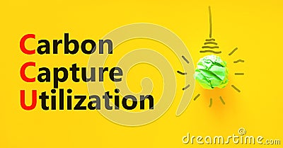 CCU Carbon capture utilization symbol. Concept words CCU Carbon capture utilization on beautiful paper. Beautiful yellow Stock Photo