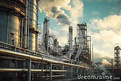 CCUS showcasing the process of capturing carbon dioxide emissions from industrial sources converting them for utilization and Stock Photo