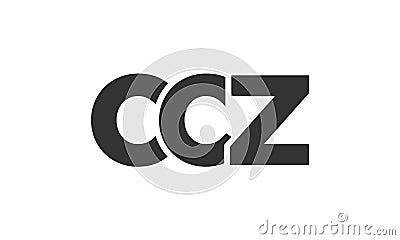 CCZ logo design template with strong and modern bold text. Initial based vector logotype featuring simple and minimal typography. Vector Illustration