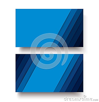 Modern blue lines double sided business card template vector eps10 Vector Illustration