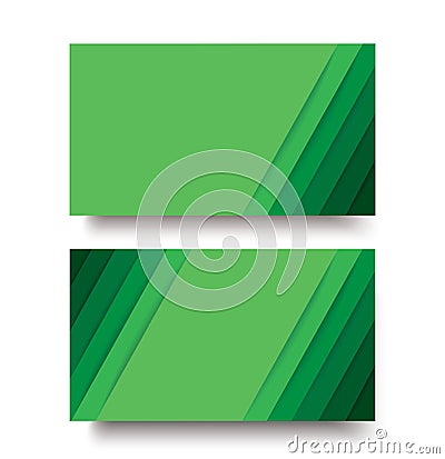 Modern green lines double sided business card template vector eps10 Vector Illustration