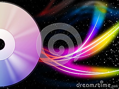 CD Background Means Music And Colorful Swirls Stock Photo