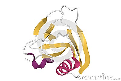 Crystal structure of CD5_DIII with the differently colored secondary structure elements Stock Photo