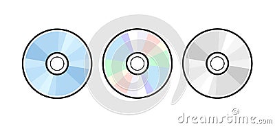 CD DVD icon disc vector blank illustration. Compact disk dvd music audio Vector Illustration